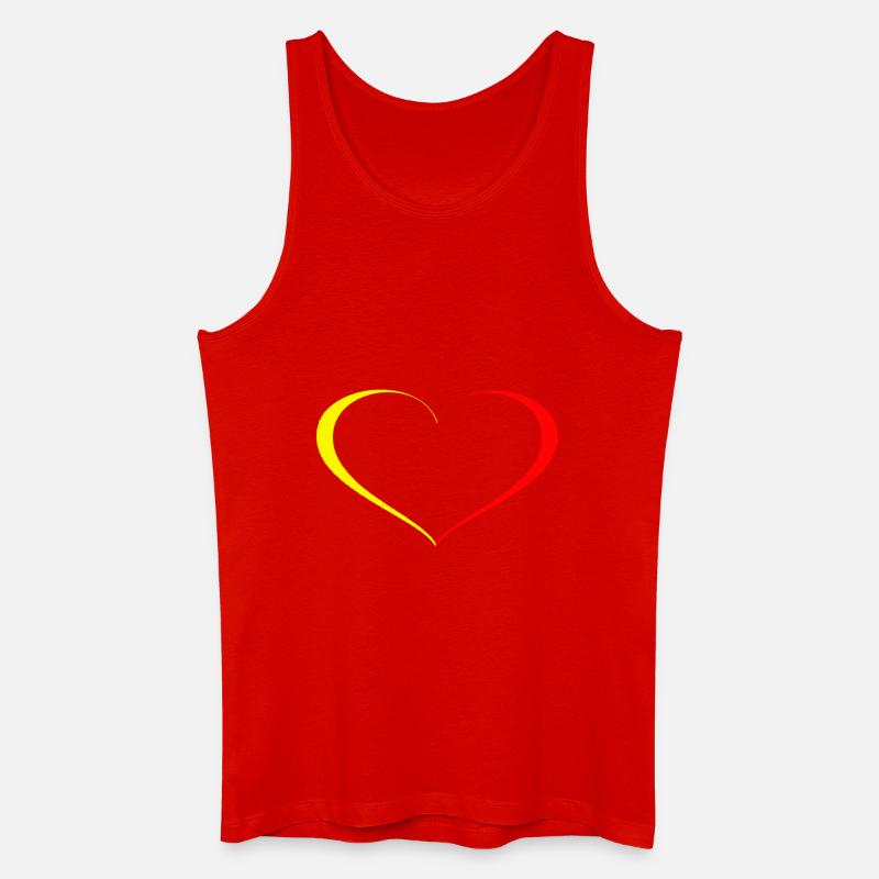 Herz Gelb Rot - Männer Bio Tank Top - Rot