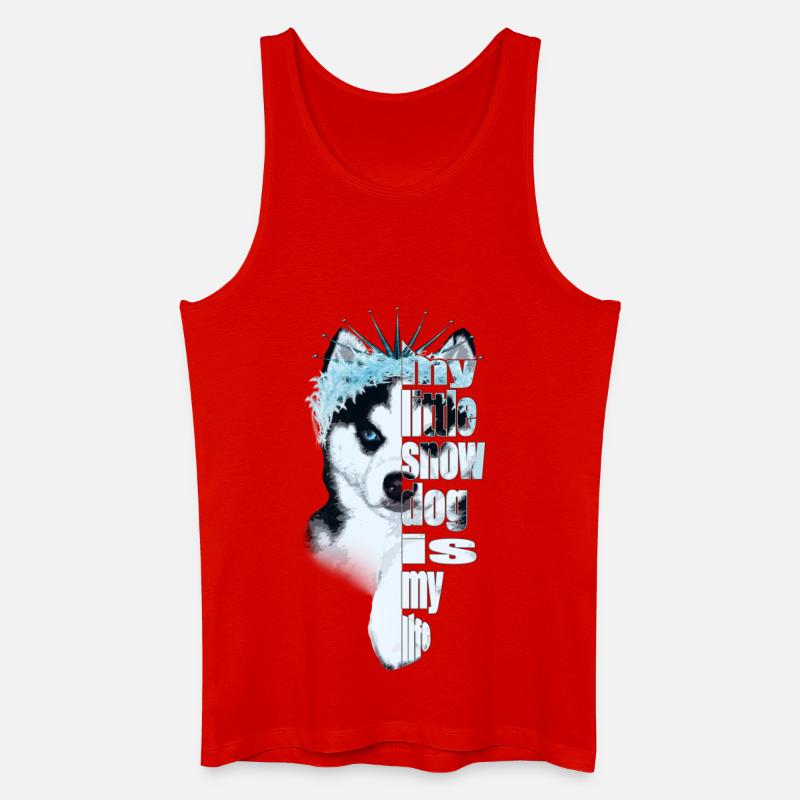 Eisbedeckter Husky mit Spruch - Männer Bio Tank Top - Rot