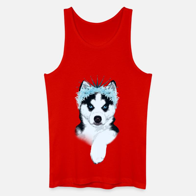 Eisprinzessin - Husky mit Krone  - Männer Bio Tank Top - Rot