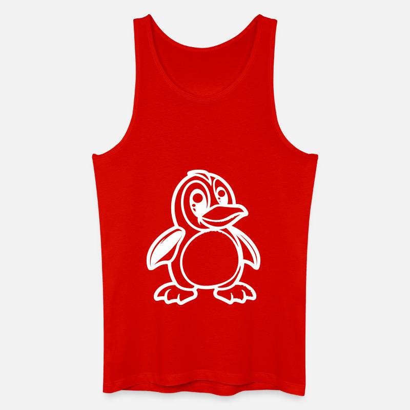pinguin comic - Männer Bio Tank Top - Rot