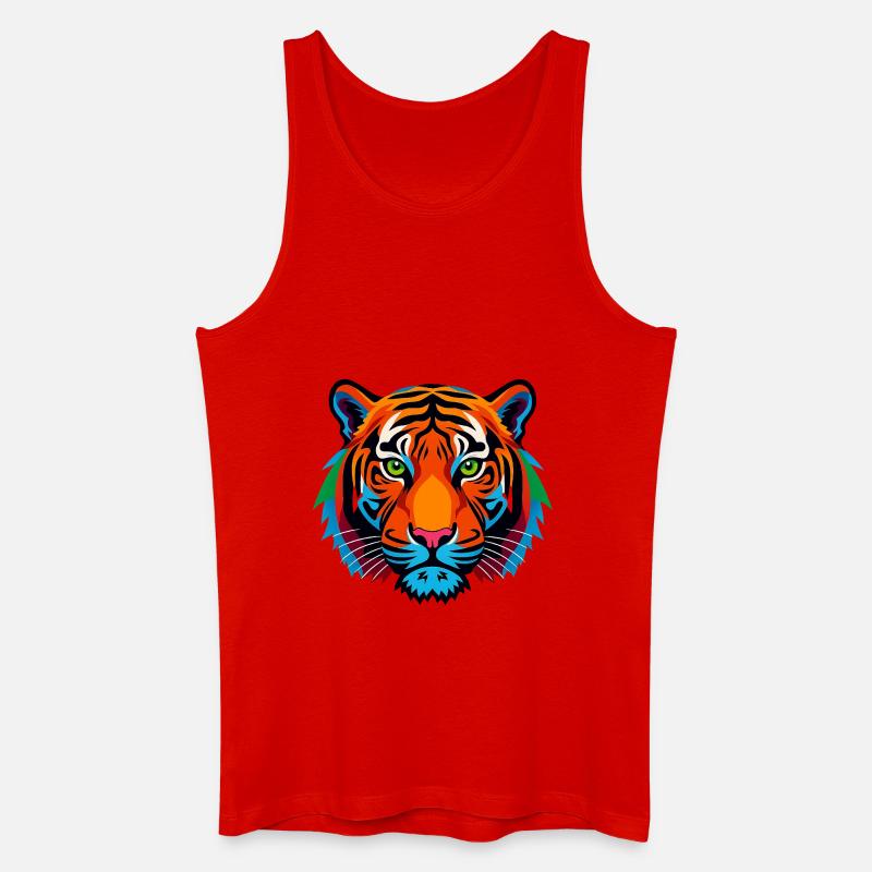 Stylisierte Tiger - Männer Bio Tank Top - Rot