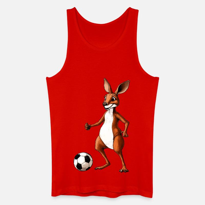 Fussball Känguru - Männer Bio Tank Top - Rot