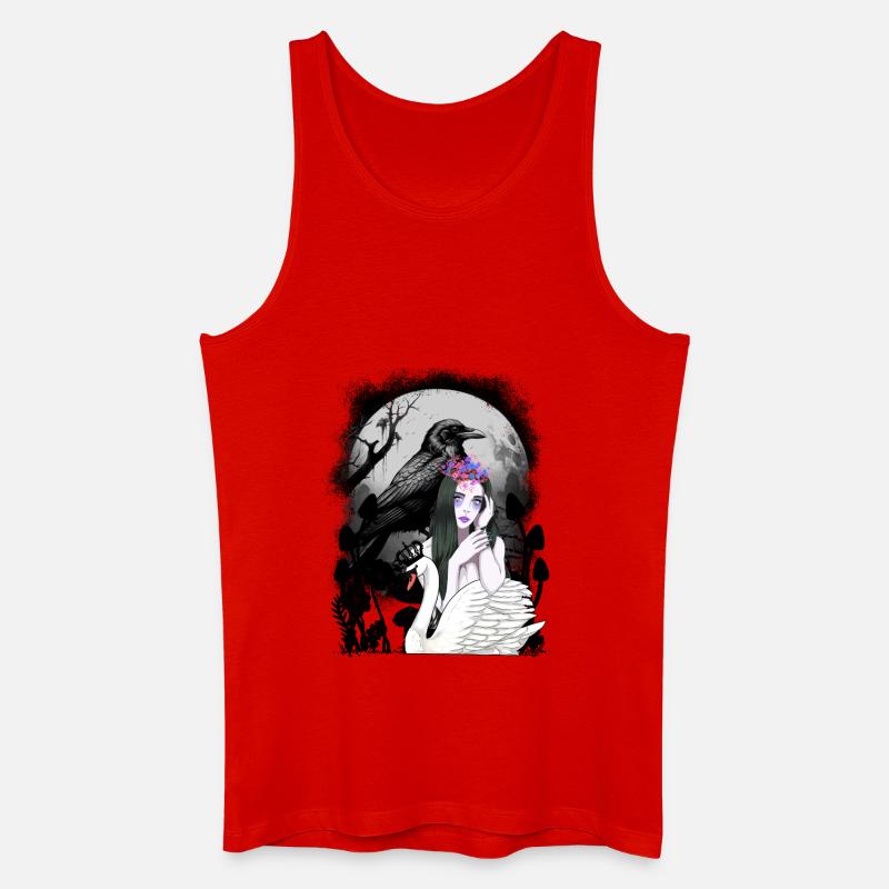 mystisch Schwan Märchen Märchenfigur Raben - Männer Bio Tank Top - Rot