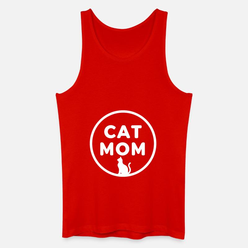 KATZENMAMA (HELLES TEXTDESIGN) - Männer Bio Tank Top - Rot