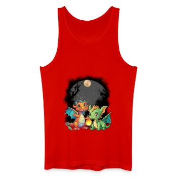 mystisch Drache Drachen Märchen Märchenfigur - Männer Bio Tank Top - Rot - Vorne
