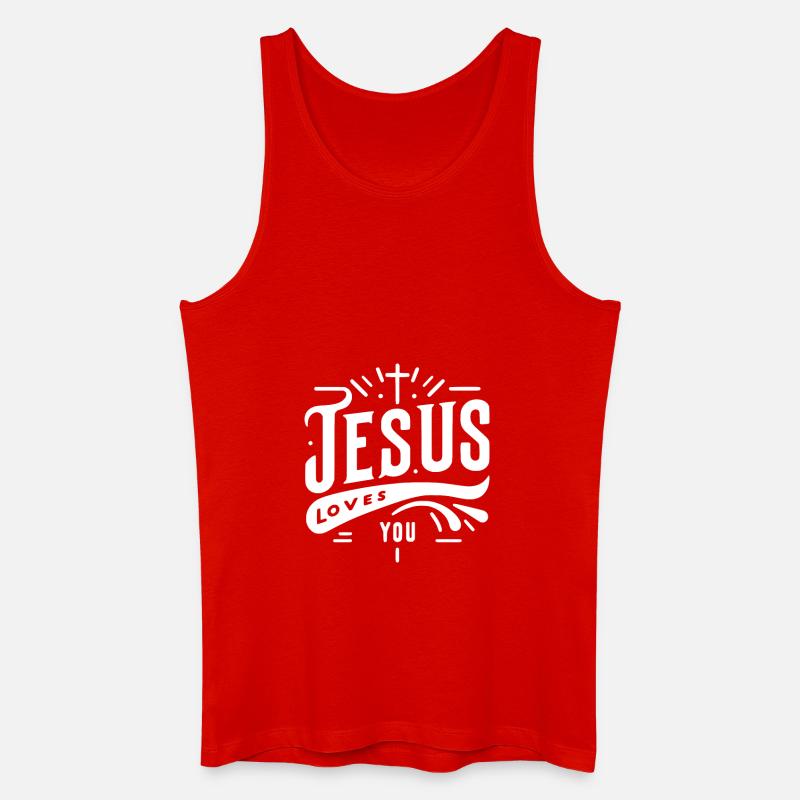 Jesus liebt dich - Männer Bio Tank Top - Rot