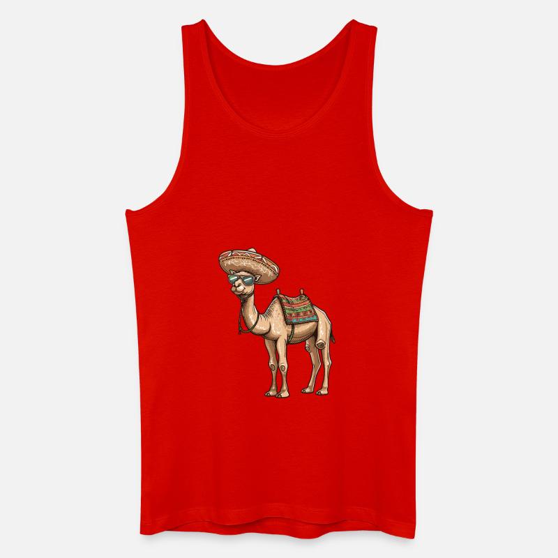 Kamel Comic Lustig Sombrero - Männer Bio Tank Top - Rot