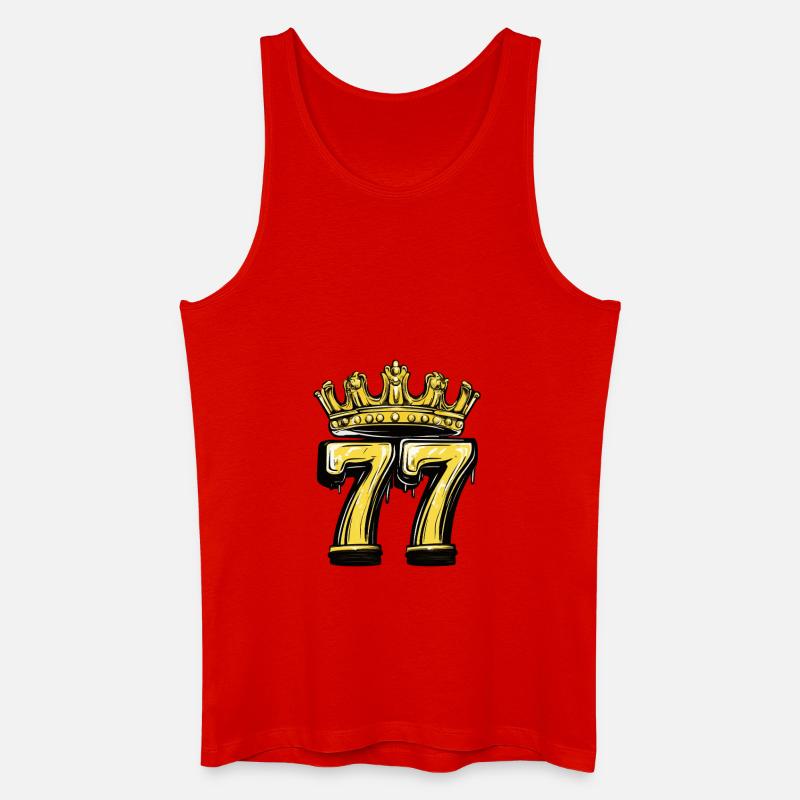77 Zahl Krone - Männer Bio Tank Top - Rot
