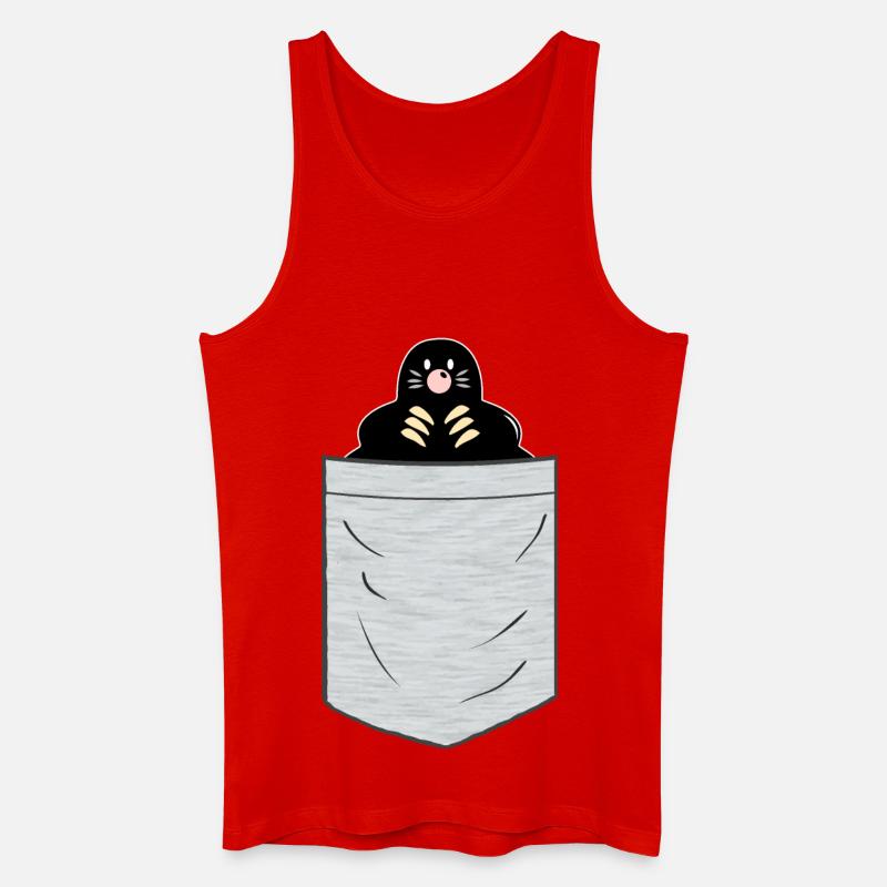 Maulwurf Brusttasche - Männer Bio Tank Top - Rot