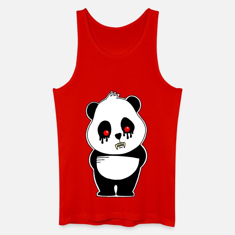 Vampir Panda - Männer Bio Tank Top - Rot
