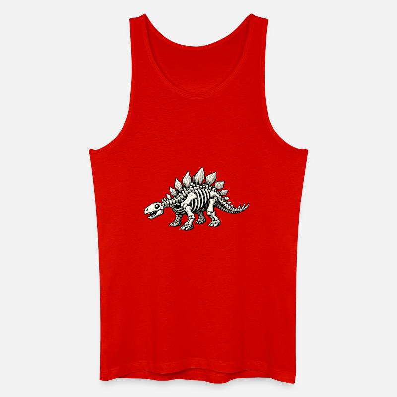 Stegosaurus Skeleton - Men’s Organic Tank Top - red