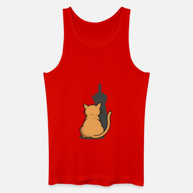 Katze Mittelfinger Schatten - Männer Bio Tank Top - Rot
