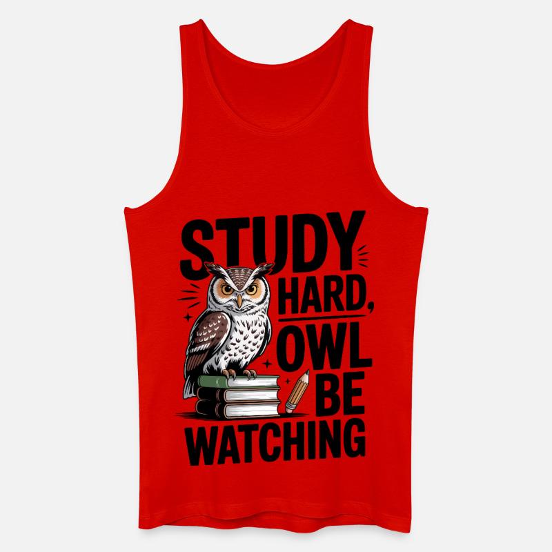 weise Eule - Männer Bio Tank Top - Rot