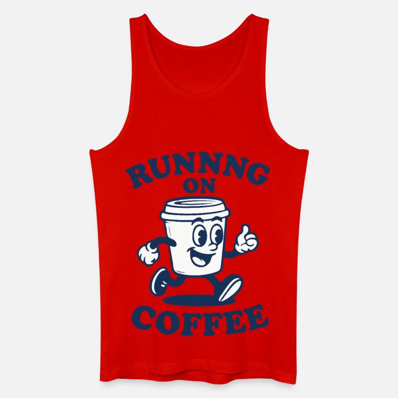 Laufen auf Kaffee - Männer Bio Tank Top - Rot
