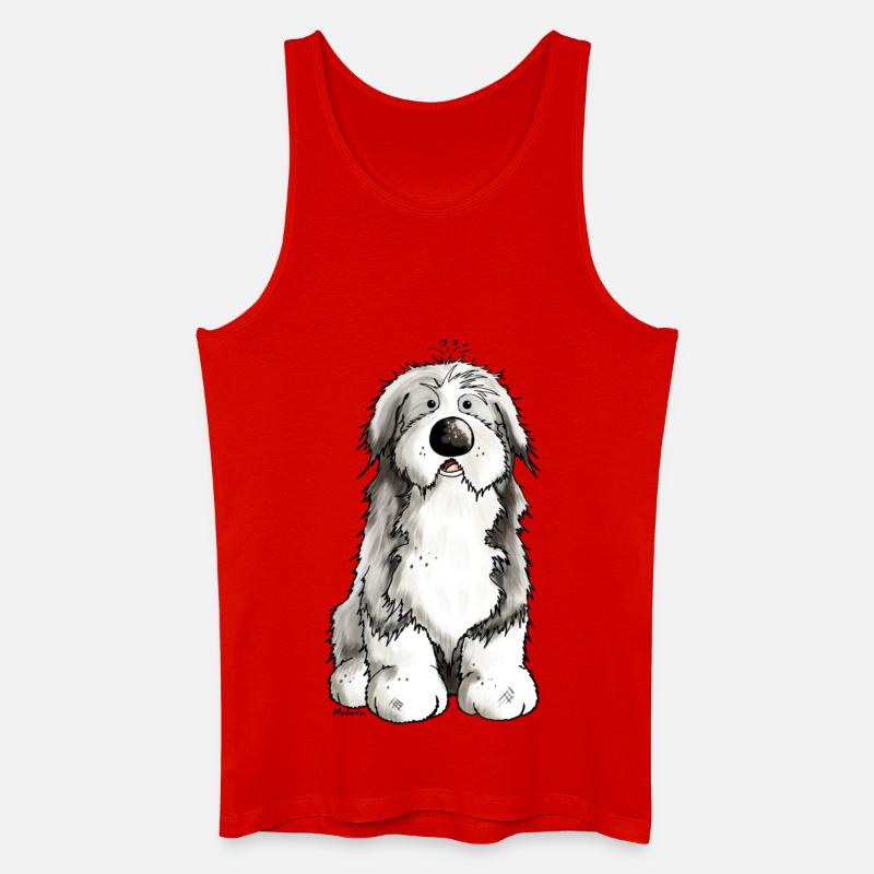 Niedlicher Bearded Collie - Hund - Männer Bio Tank Top - Rot