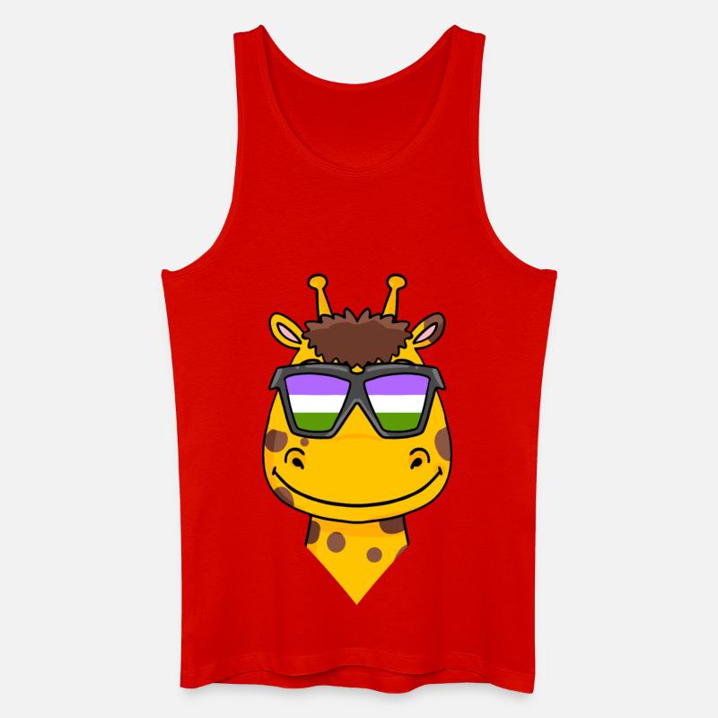 Genderqueer Giraffe - Männer Bio Tank Top - Rot