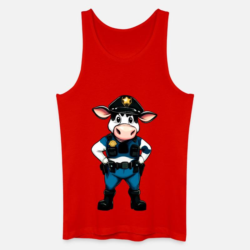 Polizei Kuh - Männer Bio Tank Top - Rot