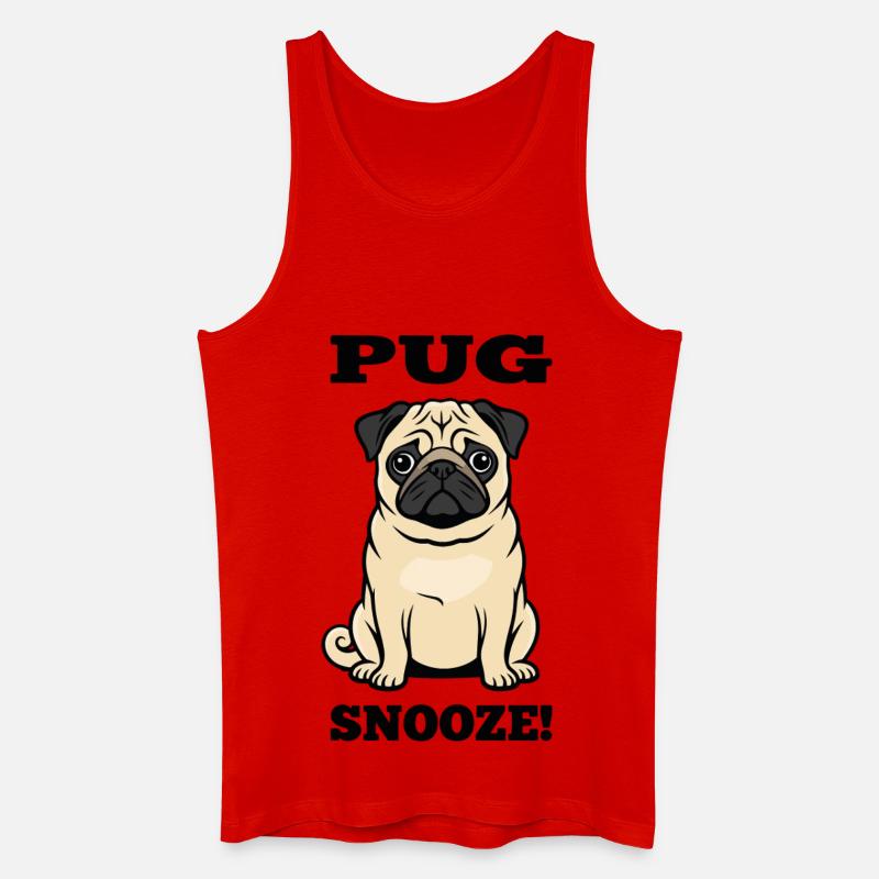 Pug Dog Mops Snooze Hundebegleiter - Männer Bio Tank Top - Rot