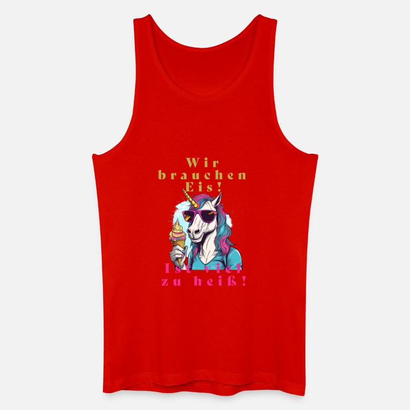 Einhorn Eis vs. Hitze - Männer Bio Tank Top - Rot