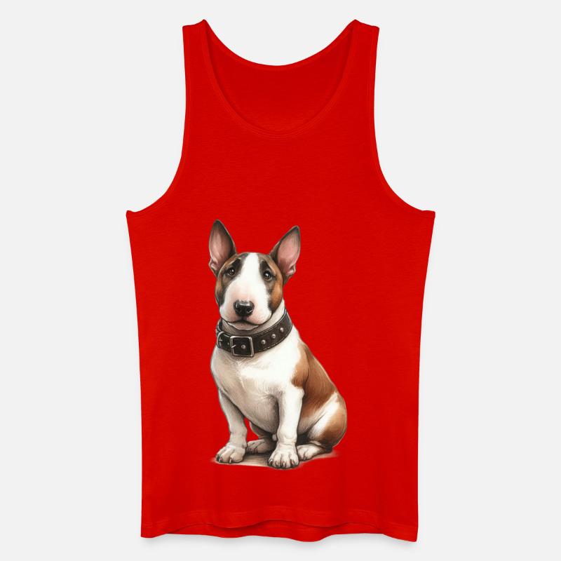 Pitbull Terrier Illustration - Männer Bio Tank Top - Rot