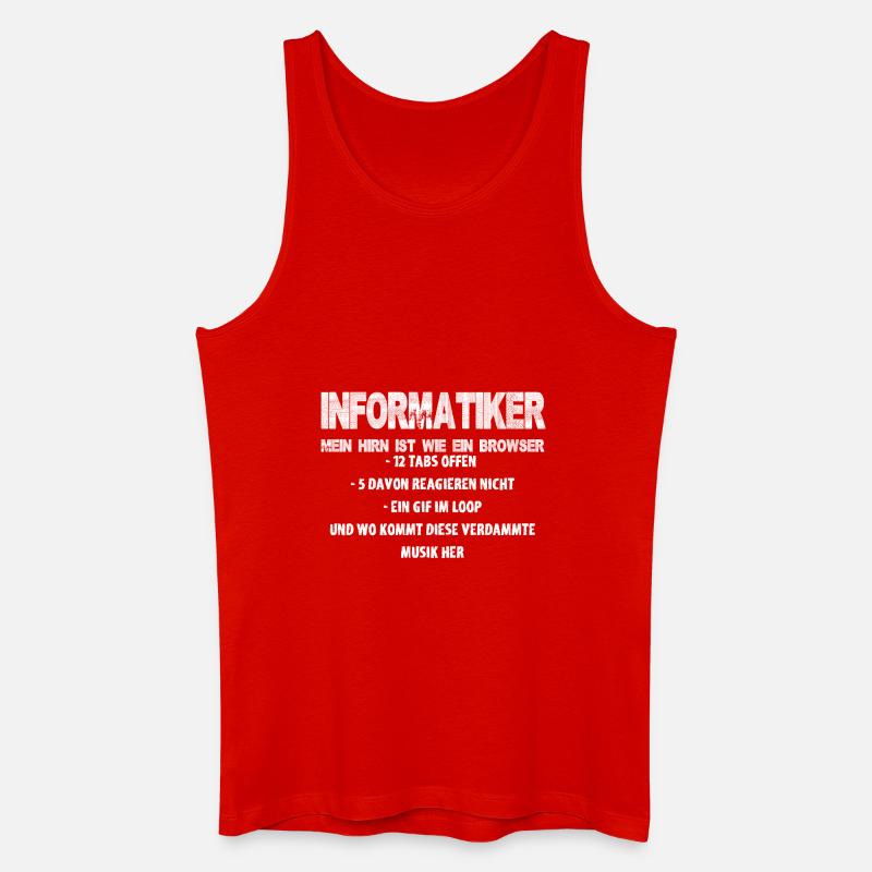 Informatiker Hirn - Männer Bio Tank Top - Rot