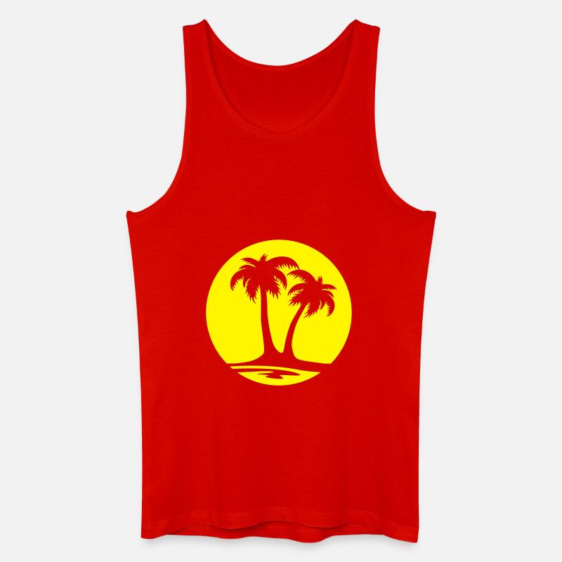 Freizeit - Palmen Sonne - Männer Bio Tank Top - Rot
