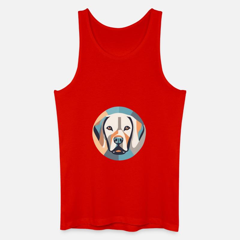 Geometrischer Labrador - Männer Bio Tank Top - Rot