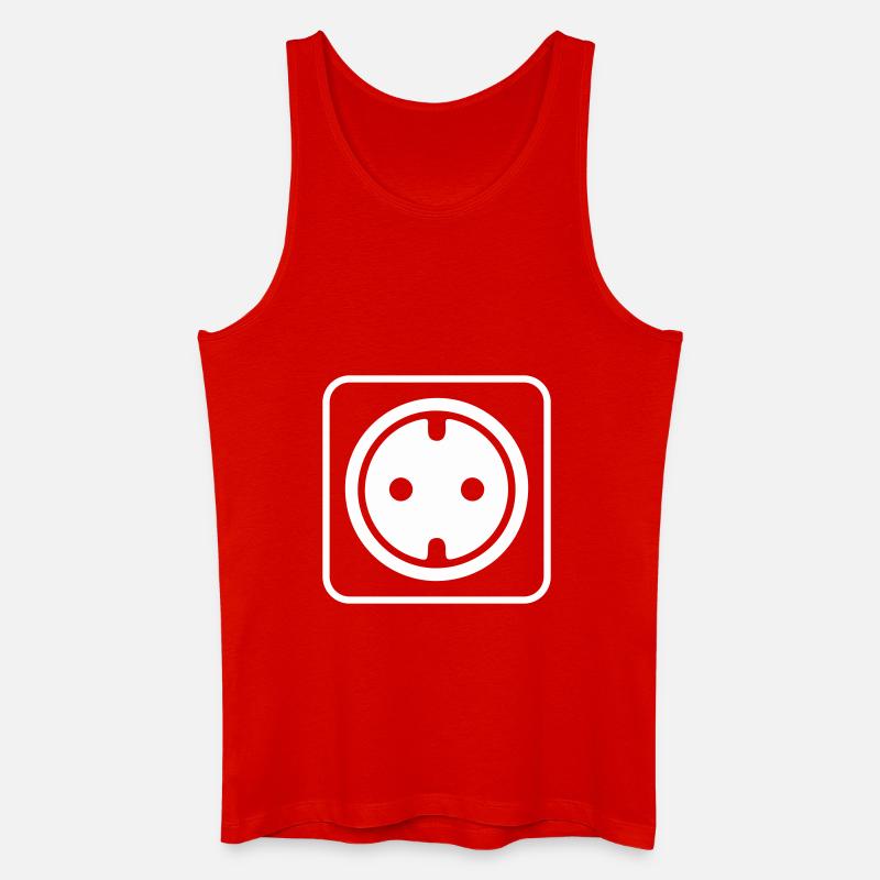 steckdose icon - Männer Bio Tank Top - Rot
