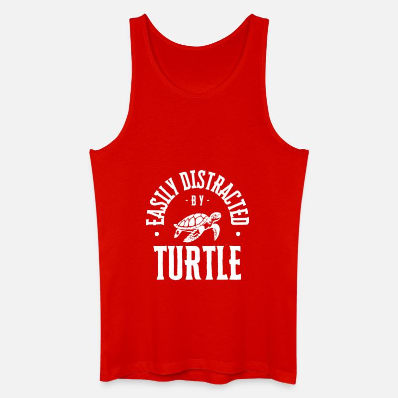 Easily Distracted by Turtle - Men’s Organic Tank Top - red
