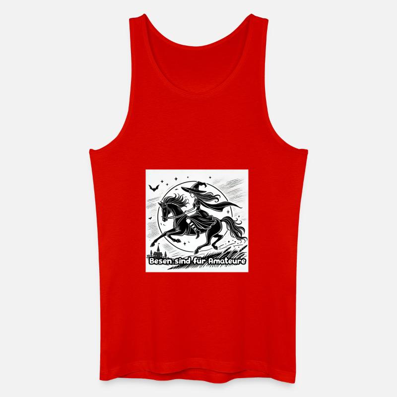Pferde statt Besen - Männer Bio Tank Top - Rot