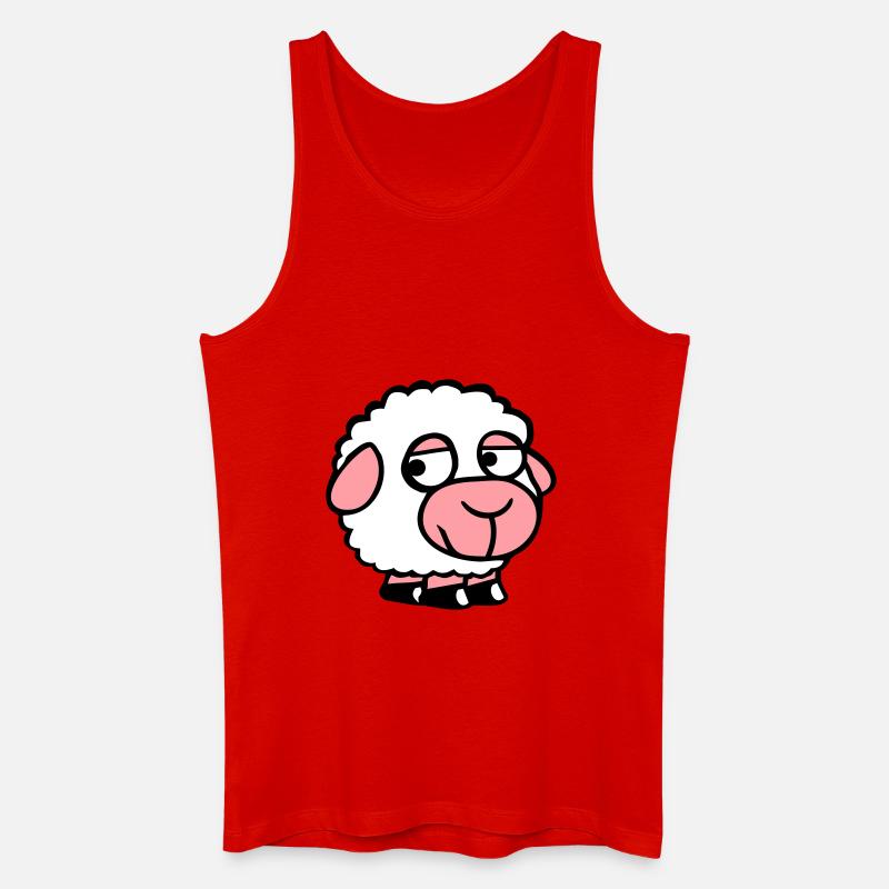 Schaf Traurig Schüchtern Introvertiert Unglücklich - Männer Bio Tank Top - Rot