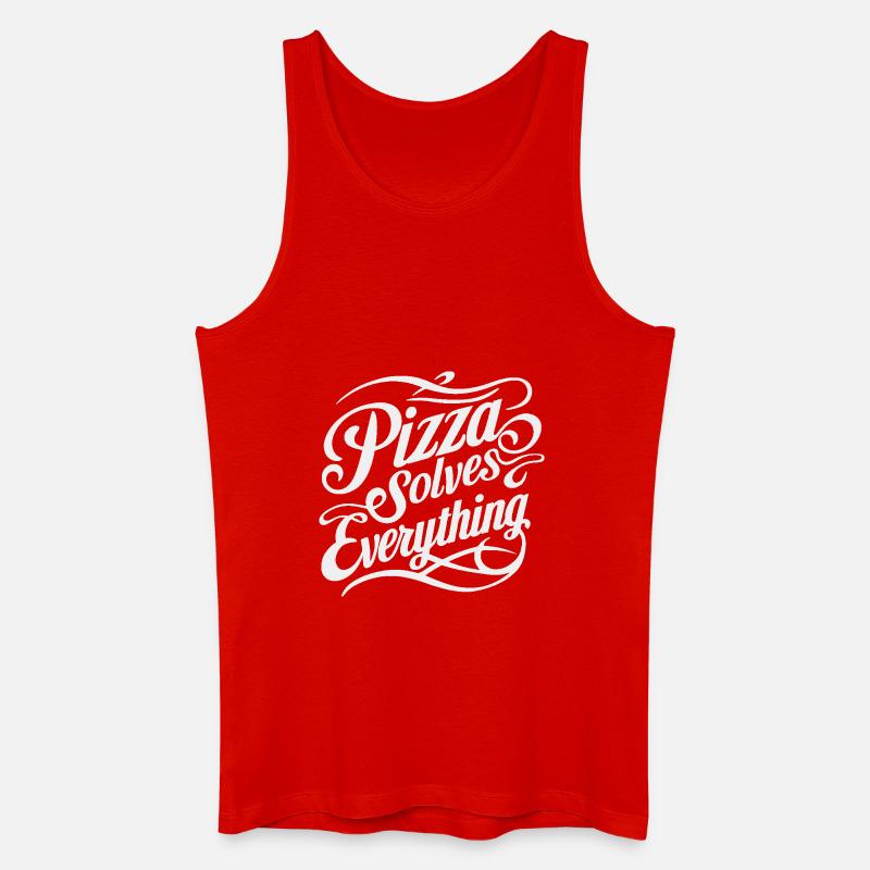 Pizza solves everything - Men’s Organic Tank Top - red