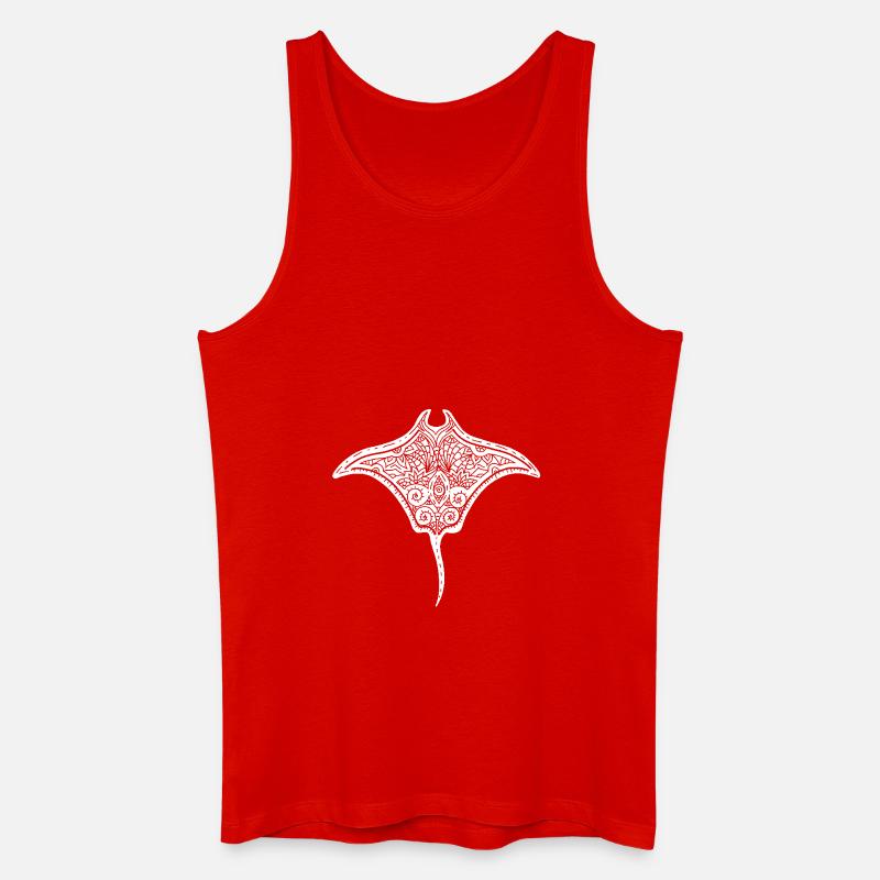 Hypnotisierende Rochen-Line-Art - Männer Bio Tank Top - Rot
