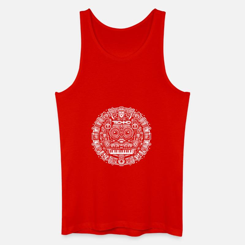 Techno Music Logo - Männer Bio Tank Top - Rot
