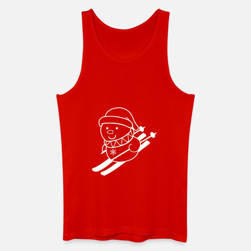 ski fahrer schneemann 01 - Männer Bio Tank Top - Rot