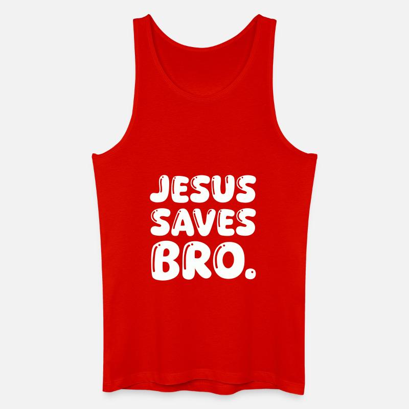jesus saves bro - Männer Bio Tank Top - Rot