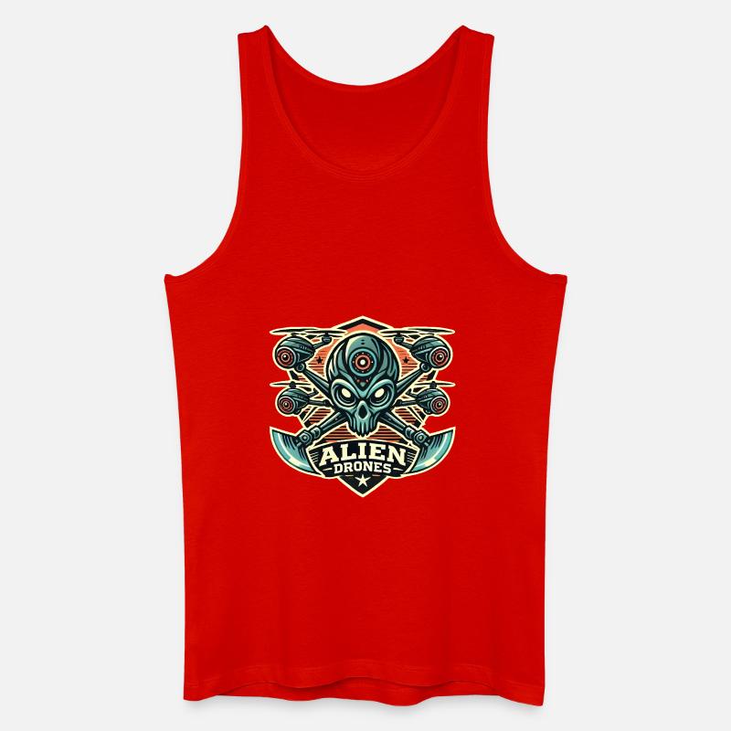 Alien Drones Logo - Männer Bio Tank Top - Rot