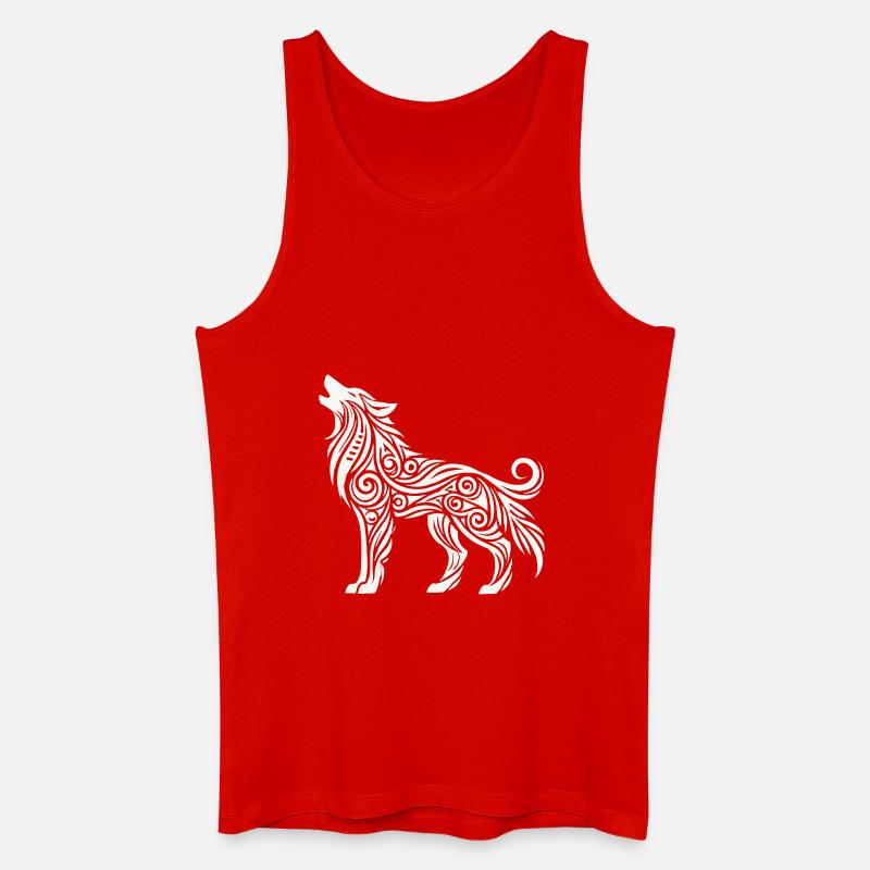 wolf tribal tier - Männer Bio Tank Top - Rot