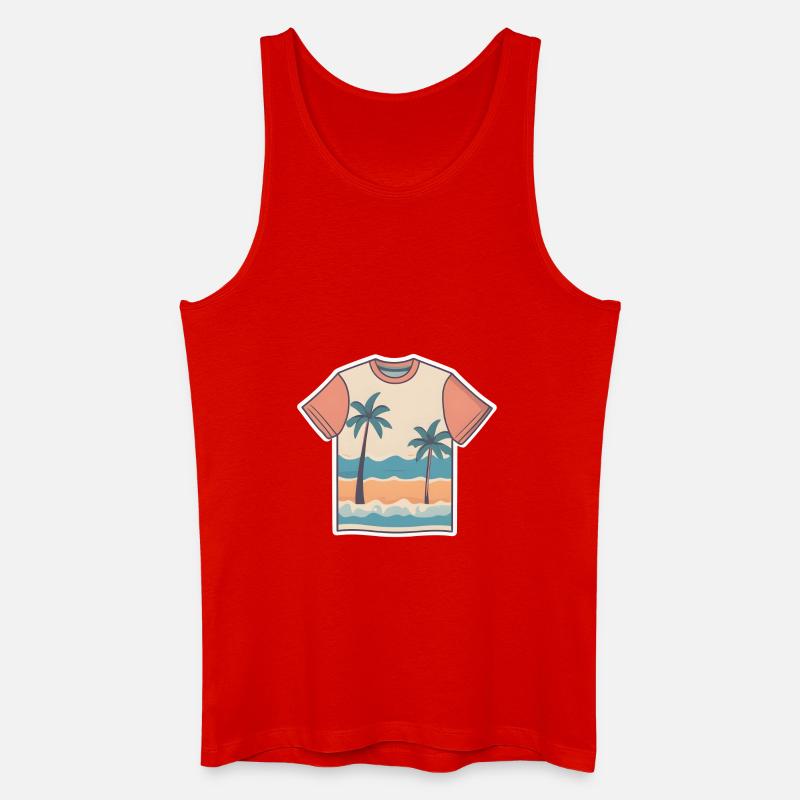 Beachfront Bliss - Männer Bio Tank Top - Rot