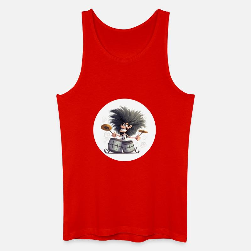 Drummer Man - Männer Bio Tank Top - Rot