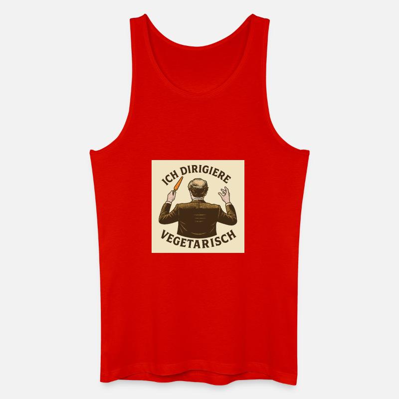 Dirigent Ich dirigiere vegetarisch - Männer Bio Tank Top - Rot