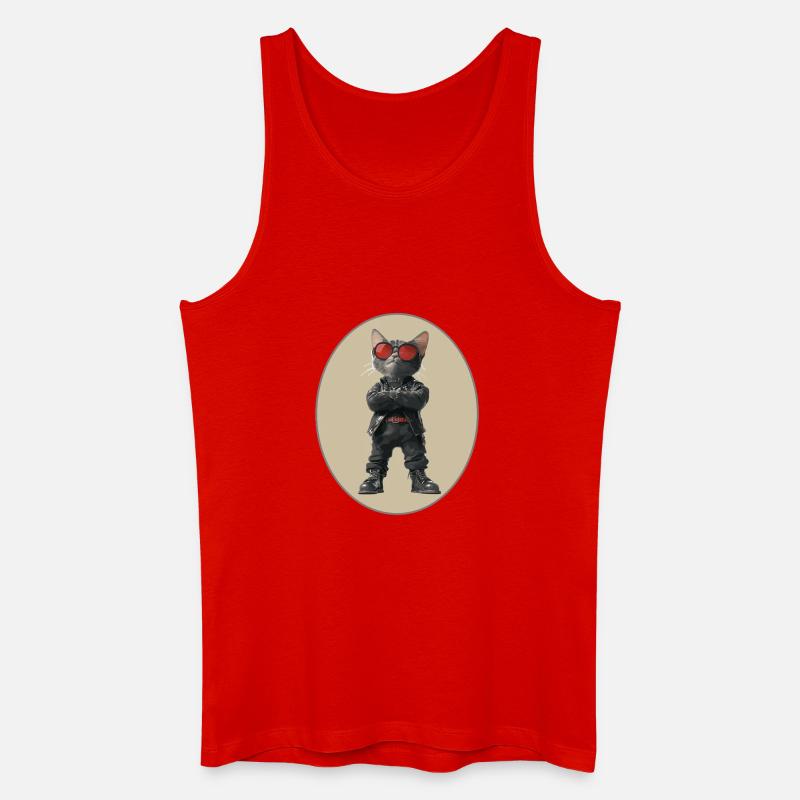 Katze - Männer Bio Tank Top - Rot