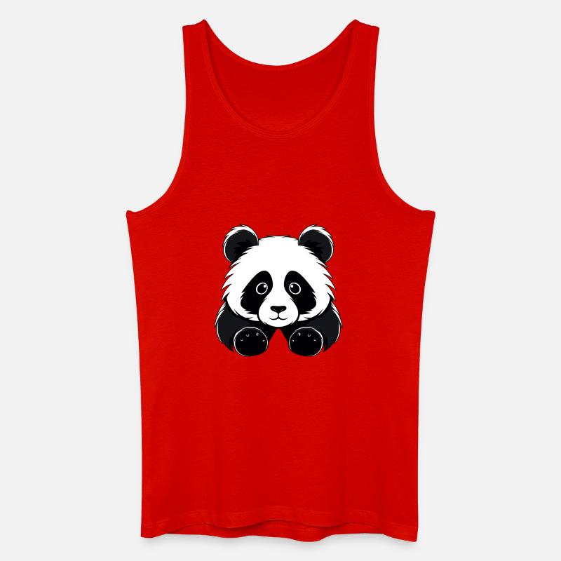 Süßer Panda - Männer Bio Tank Top - Rot