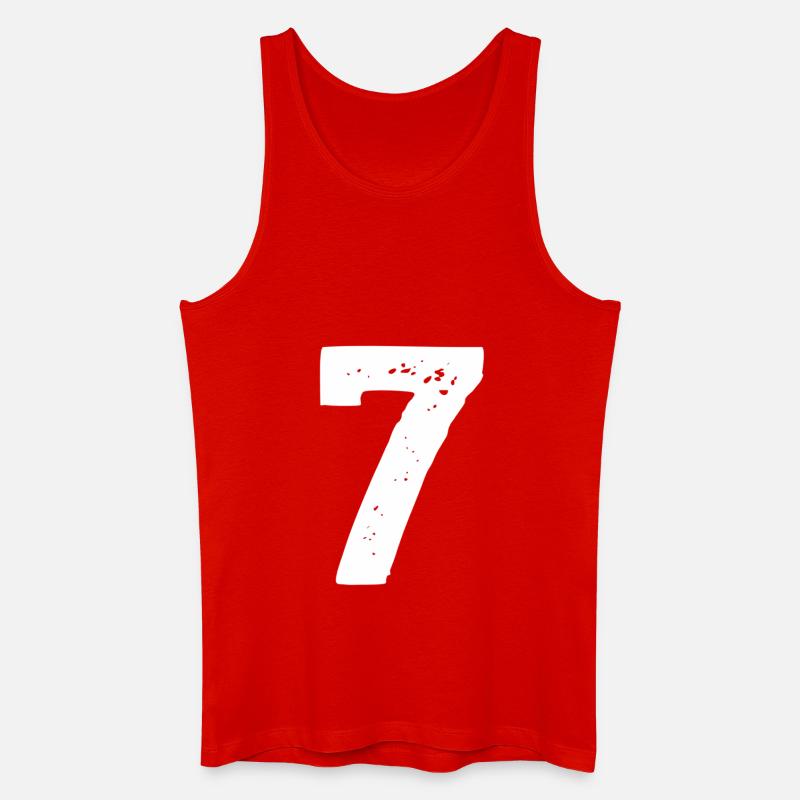 Rückennummer 7 - Männer Bio Tank Top - Rot