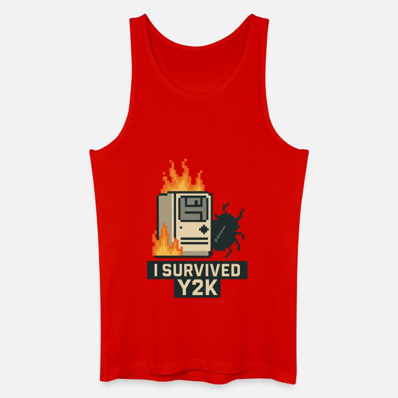 Y2K Pixel-Katastrophe – Ich lebe! - Männer Bio Tank Top - Rot