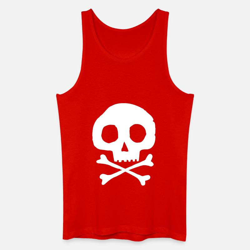 Schädel und Knochen - Männer Bio Tank Top - Rot