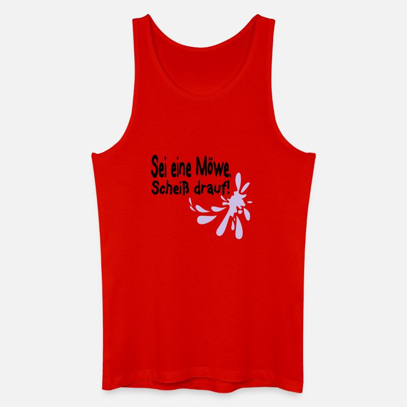 Möwen Scheiß drauf--3 - Männer Bio Tank Top - Rot