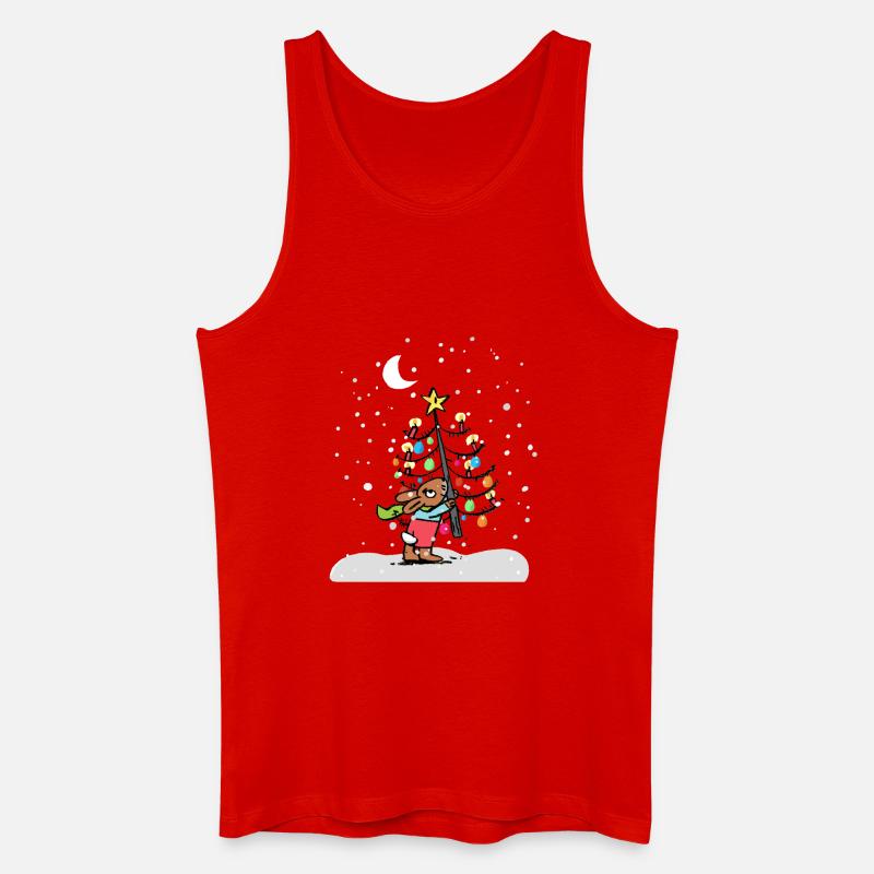 Weihnachtsbaum - Männer Bio Tank Top - Rot