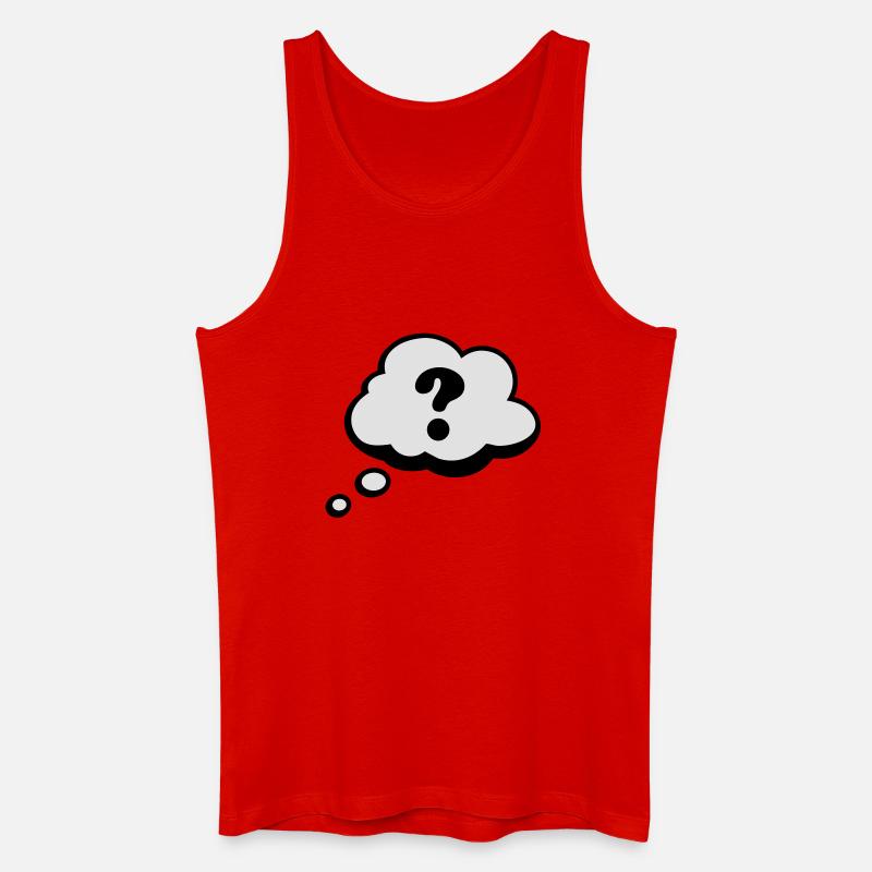 Comic Sprechblase Fragezeichen - Männer Bio Tank Top - Rot