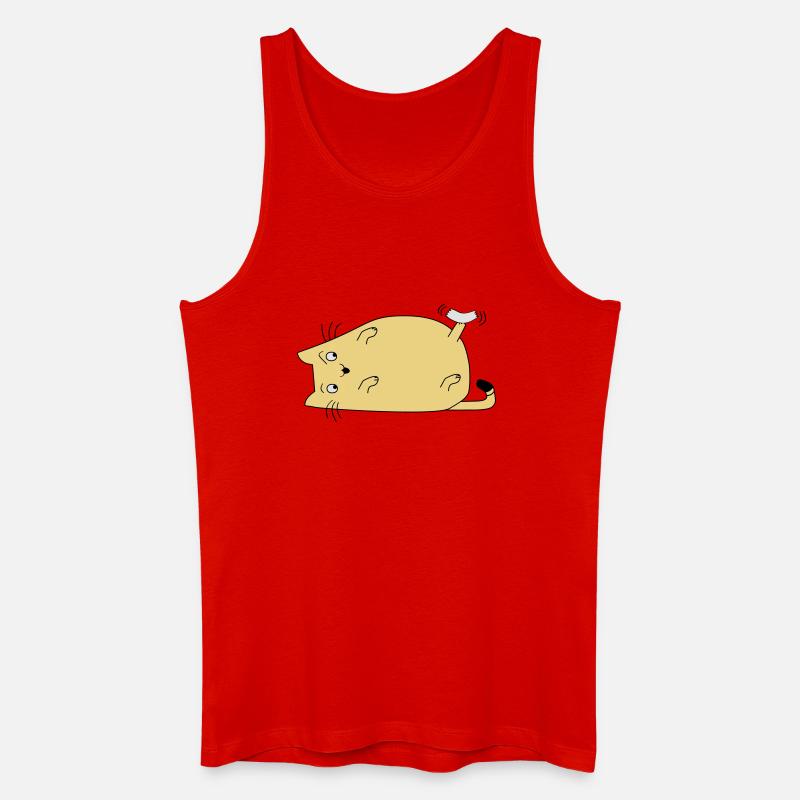 Katze mit Band - Männer Bio Tank Top - Rot